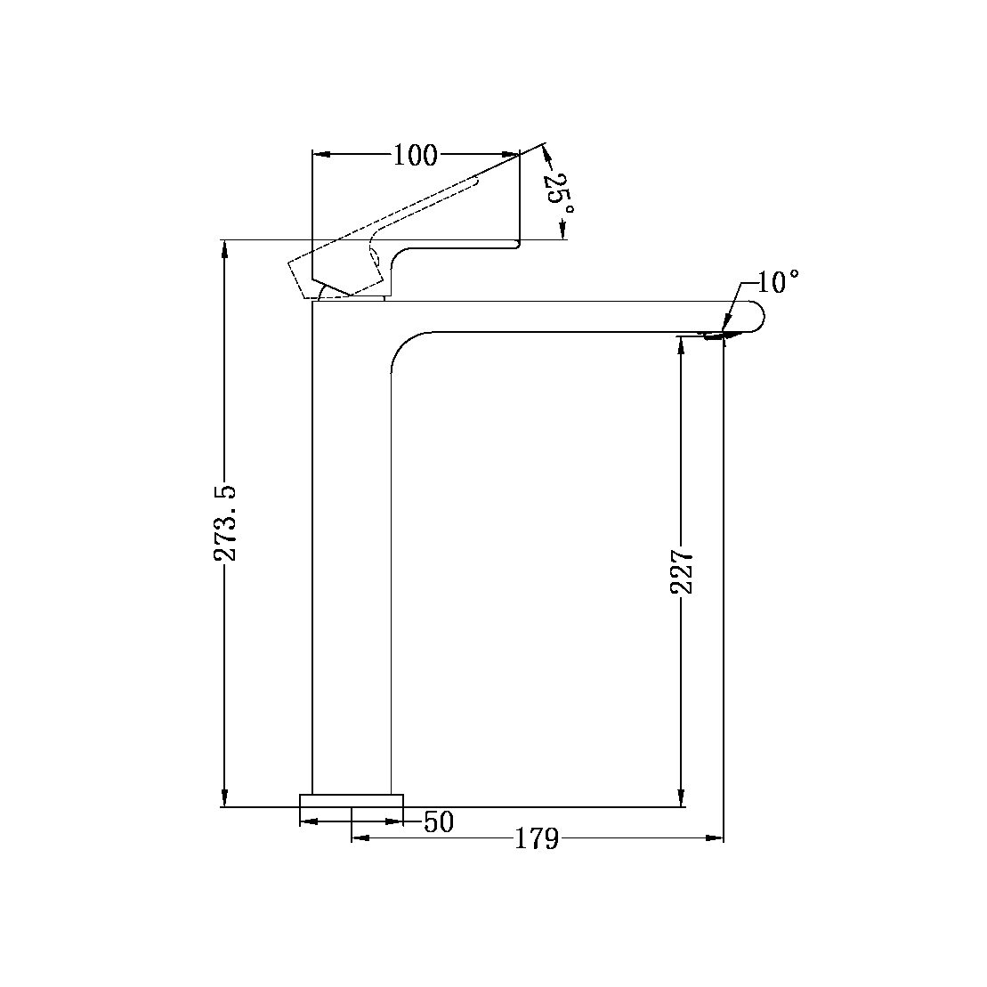Nero Bianca Tall Basin Mixer Gun Metal Grey