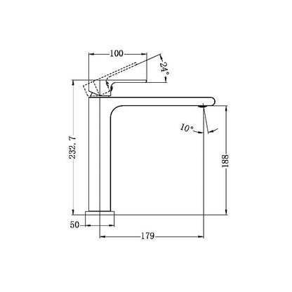 Nero Bianca Mid-Tall Basin Mixer