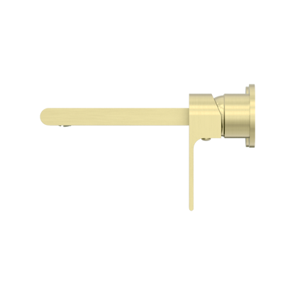 Nero Bianca Wall Basin Mixer Set Brushed