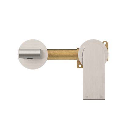 Nero Bianca Wall Mixer 200mm Spout Separate Backplates