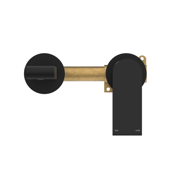 Nero Bianca Wall Mixer 200mm Spout Separate Backplates