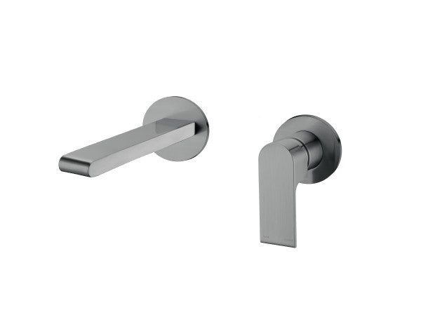 Nero Bianca Wall Mixer 200mm Spout Separate Backplates