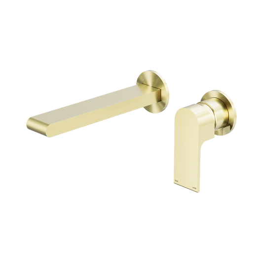 Bianca Wall Basin/Bath Mixer Separate Back Plate 187mm Brushed Gold