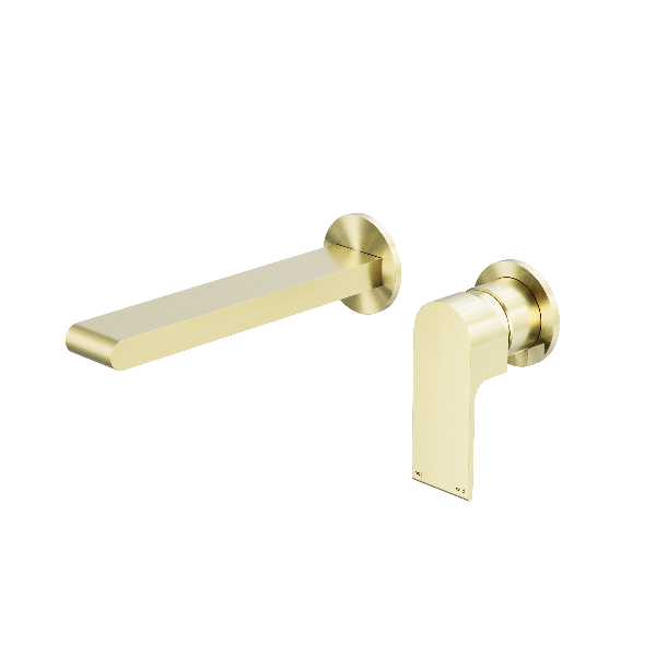 Nero Bianca Wall Basin/Bath Mixer Separate Back Plate 230mm Brushed  NR321510FBG