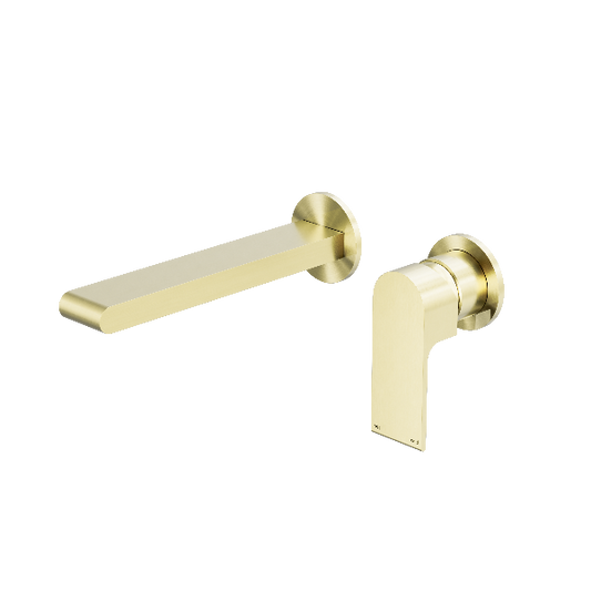 Nero Bianca Wall Basin/Bath Mixer Separate Back Plate 230mm Brushed  NR321510FBG