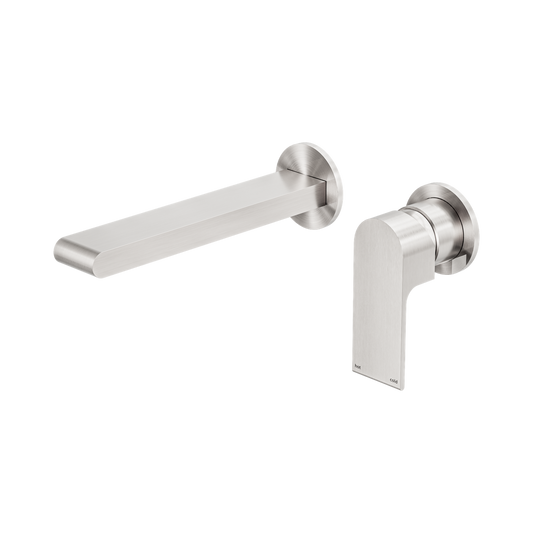 Bianca Wall Basin/Bath Mixer Separate Back Plate 230mm Brushed Nickel