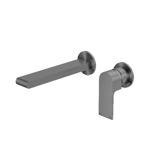 Nero Bianca Wall Basin/Bath Mixer Separate Back Plate 230mm Gun Metal NR321510FGM