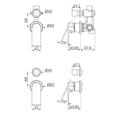 Nero Bianca Shower Mixer With Diverter Separate Backplate  NR321511GMB