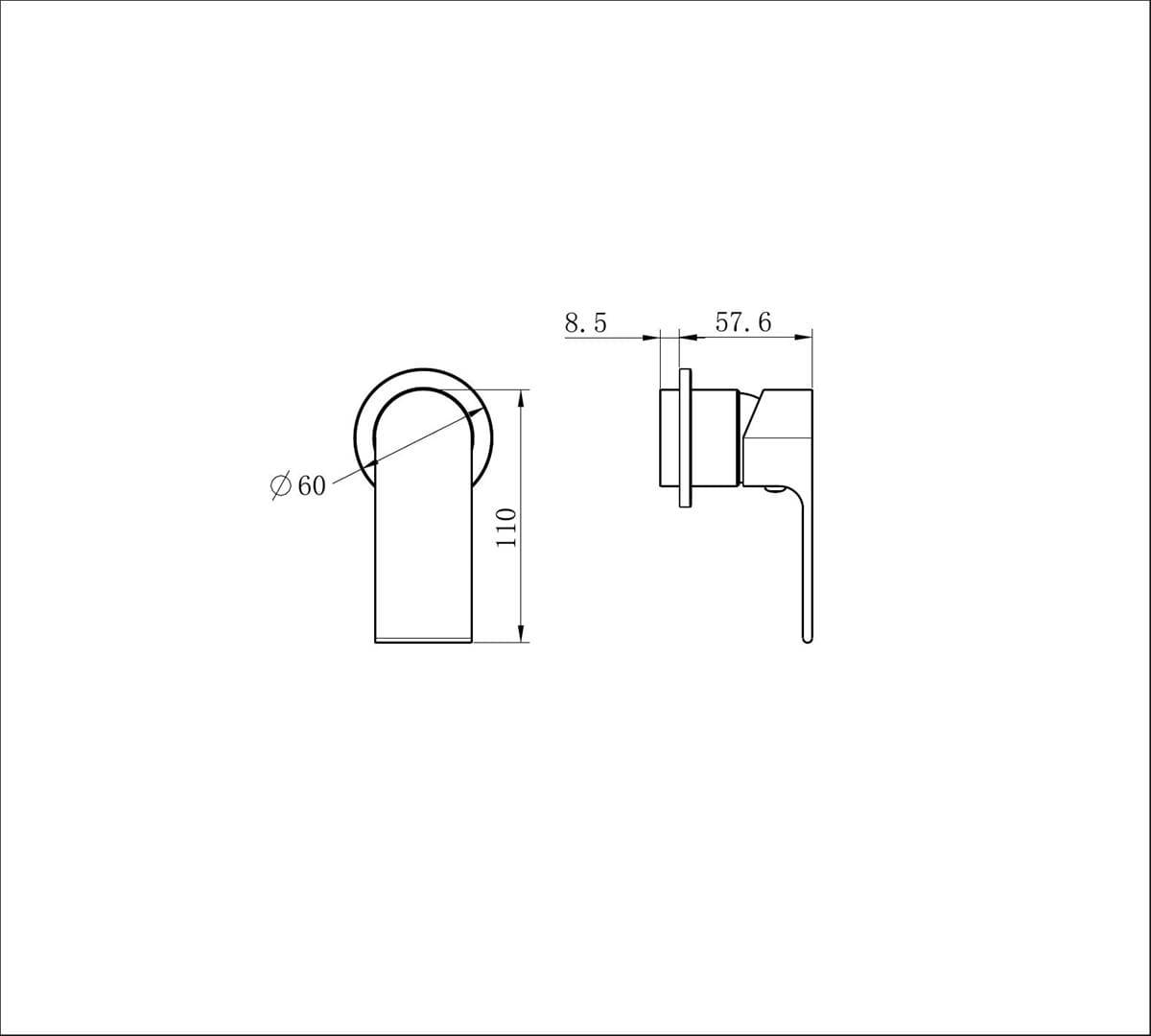 Bianca Shower Mixer 60MM Plate Trim Kits Only