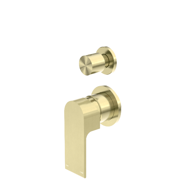 Nero Bianca NR321511GBG Brushed  Shower Mixer With Divertor Separate Plate Universal Body