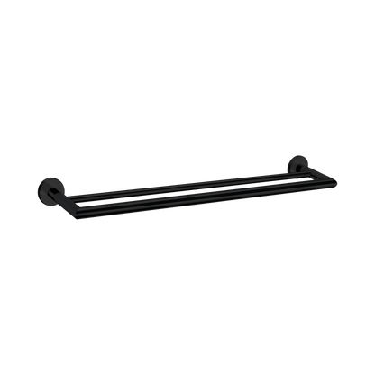 Dolce Double Towel Rail 700mm Matte Black