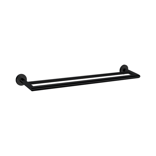 Dolce Double Towel Rail 700mm Matte Black