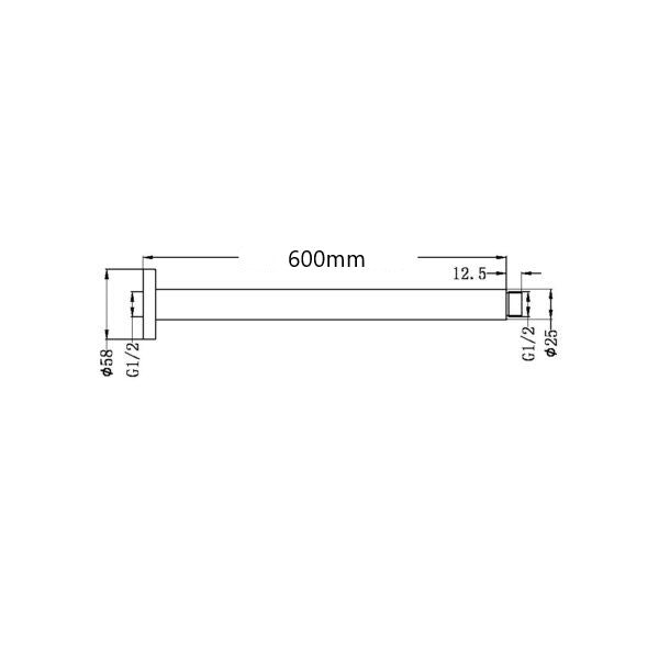 Nero 600mm Ceiling Arm