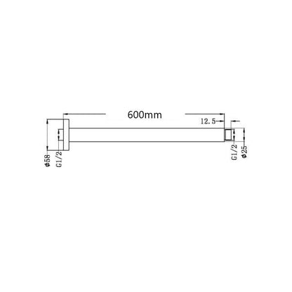 Nero 600mm Ceiling Arm