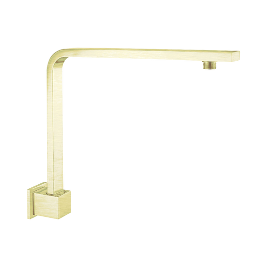 Square Swivel Shower Arm Brushed Gold