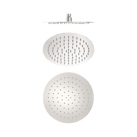 250mm Round Stainless Steel Shower Head 4 Star Rating Brushed Nickel