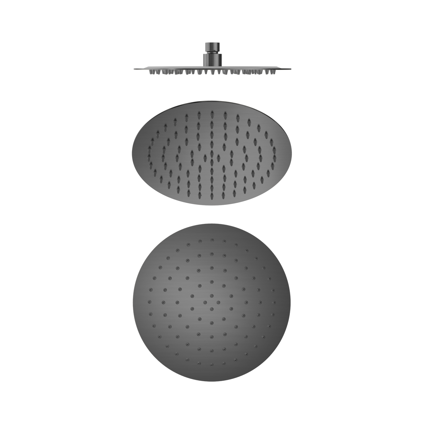 250mm Round Stainless Steel Shower Head 4 Star Rating Gun Metal