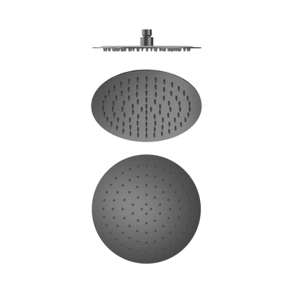 250mm Round Stainless Steel Shower Head 4 Star Rating Gun Metal