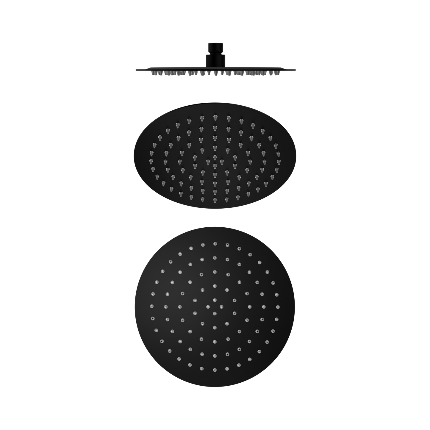 250mm Round Stainless Steel Shower Head 4 Star Rating Matte Black