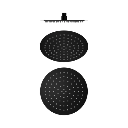 250mm Round Stainless Steel Shower Head 4 Star Rating Matte Black