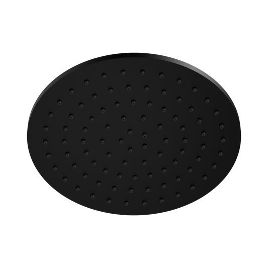 250mm Round Metal Shower Head II Matte Black