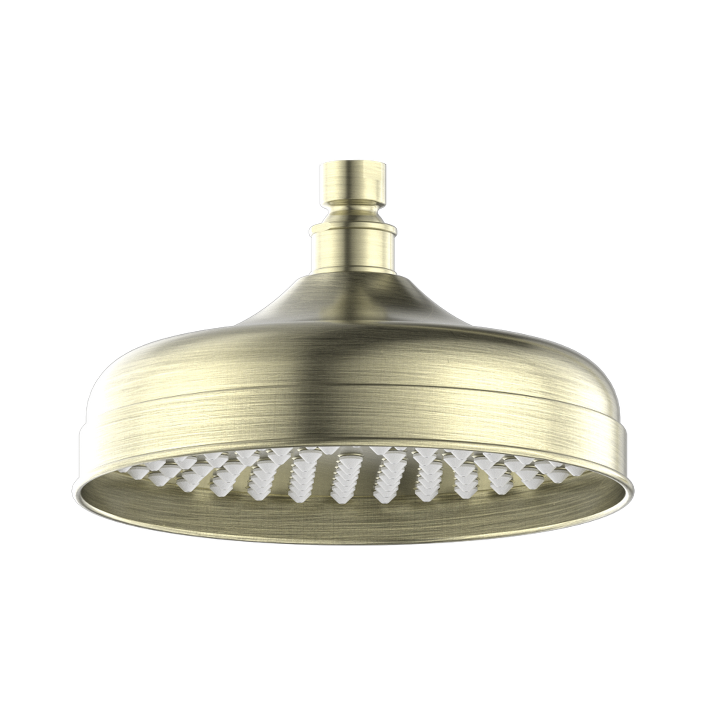 York 200mm Shower Head Aged Brass