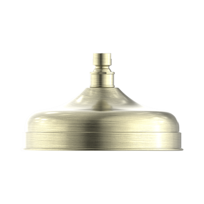 York 200mm Shower Head Aged Brass