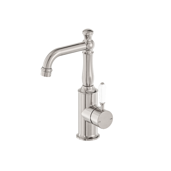 Nero York Basin Mixer With  Porcelain Lever  NR69210101BN