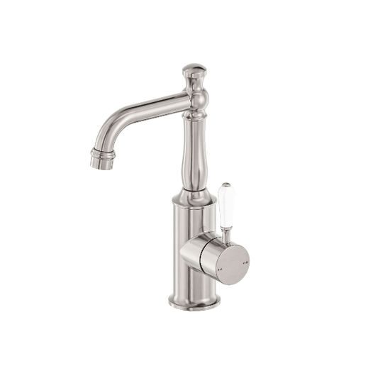Nero York Basin Mixer With  Porcelain Lever  NR69210101BN