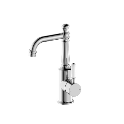 York Basin Mixer With White Porcelain Lever - Reno Spares