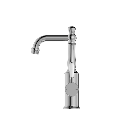 York Basin Mixer With White Porcelain Lever - Reno Spares
