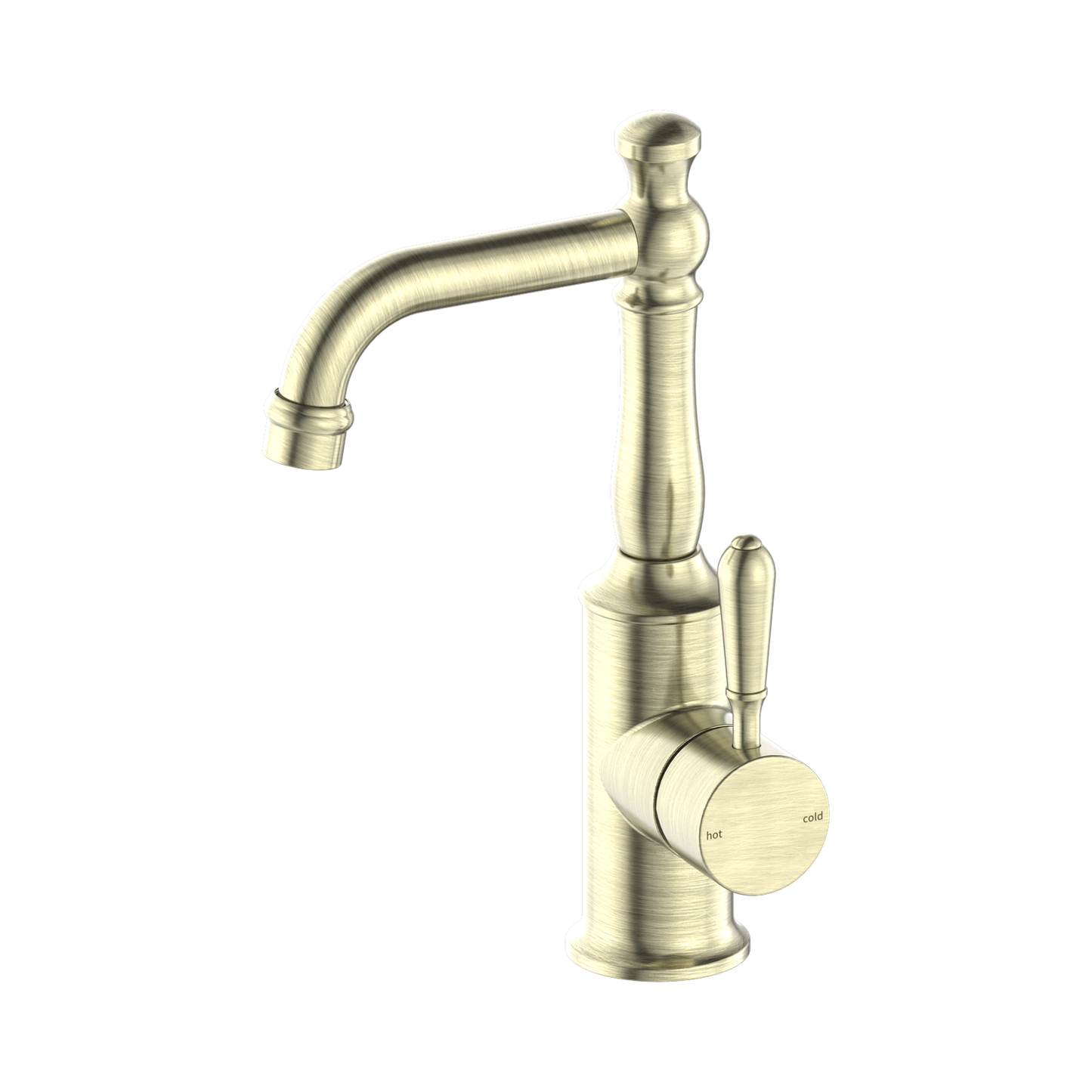 York Basin Mixer With Metal Lever Aged Brass