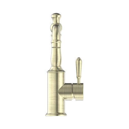 York Basin Mixer With Metal Lever Aged Brass