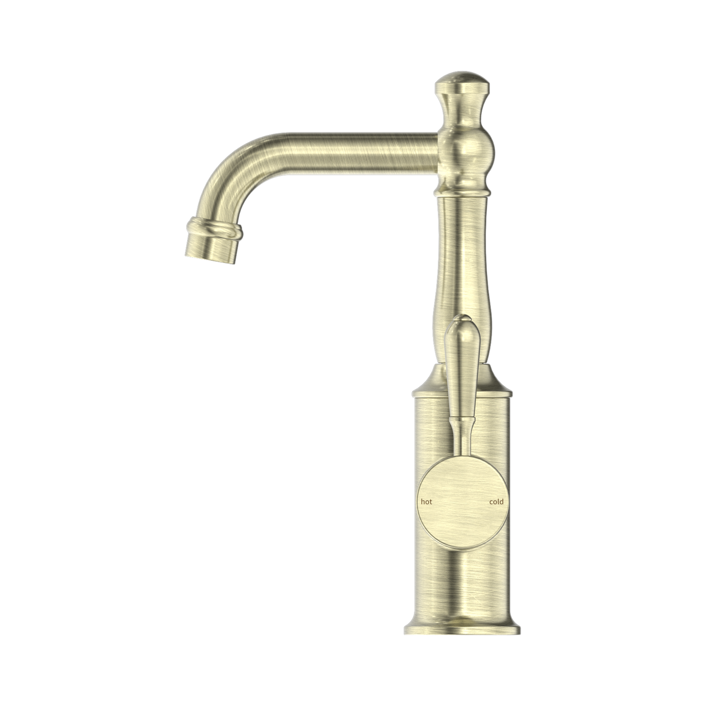 York Basin Mixer With Metal Lever Aged Brass