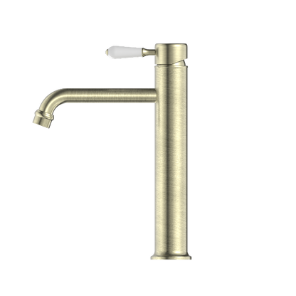 Nero York Straight Tall Basin Mixer With  Porcelain Lever Aged  NR692101a01AB