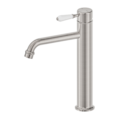 Nero York Straight Tall Basin Mixer With  Porcelain Lever  NR692101a01BN