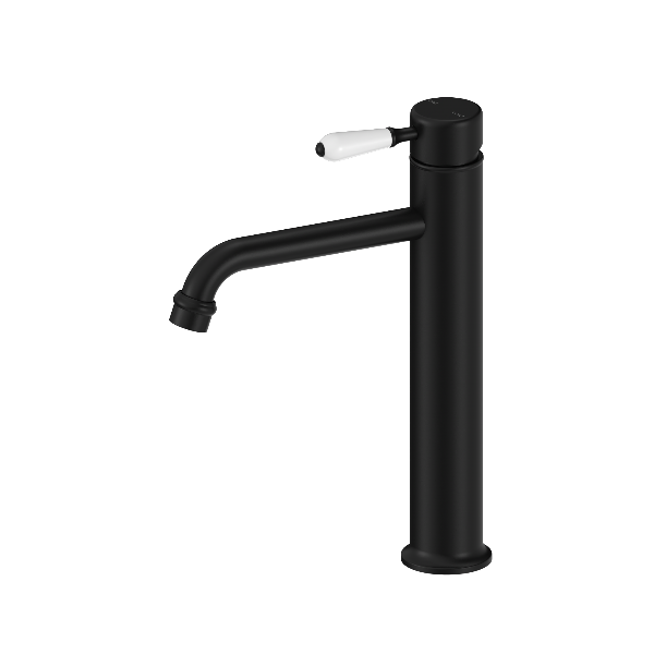 Nero York Straight Tall Basin Mixer With  Porcelain Lever  NR692101a01MB