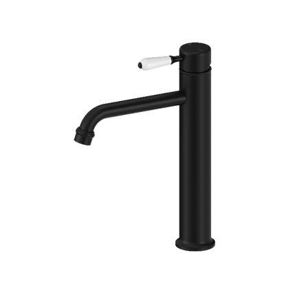 Nero York Straight Tall Basin Mixer With  Porcelain Lever  NR692101a01MB