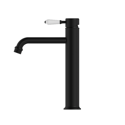 Nero York Straight Tall Basin Mixer With  Porcelain Lever  NR692101a01MB