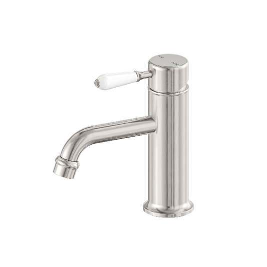 Nero York Straight Basin Mixer With  Porcelain Lever  NR692101b01BN