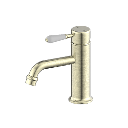 Nero York Straight Basin Mixer With  Porcelain Lever Aged  NR692101b01AB