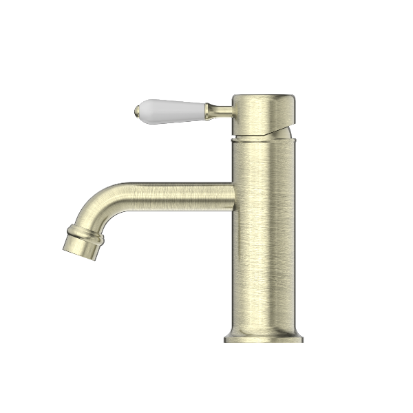 Nero York Straight Basin Mixer With  Porcelain Lever Aged  NR692101b01AB