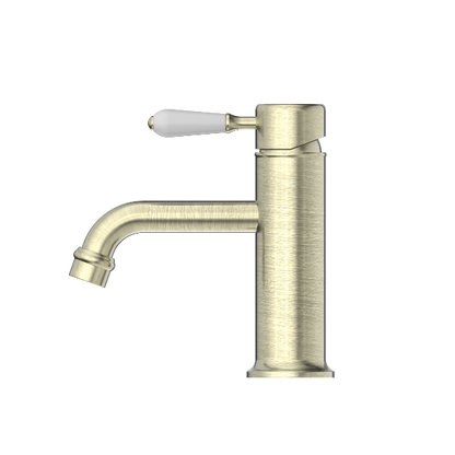 Nero York Straight Basin Mixer With  Porcelain Lever Aged  NR692101b01AB