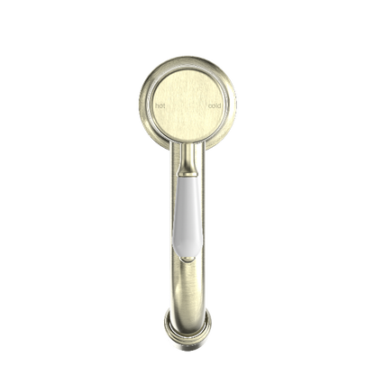 Nero York Straight Basin Mixer With  Porcelain Lever Aged  NR692101b01AB