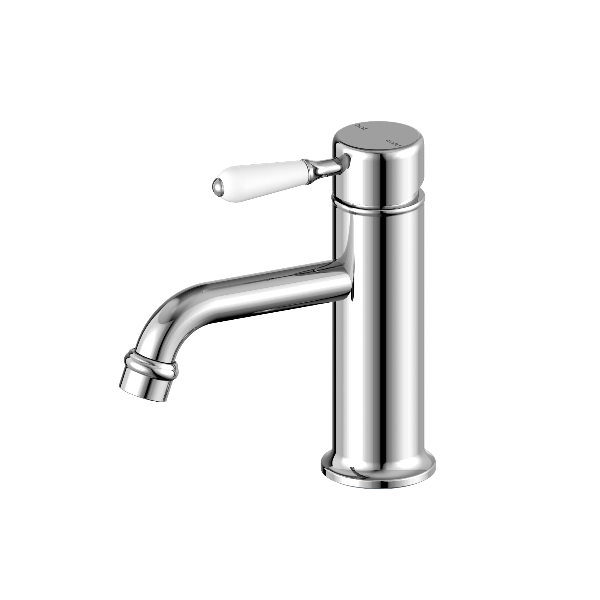Nero York Straight Basin Mixer With  Porcelain Lever  NR692101b01CH