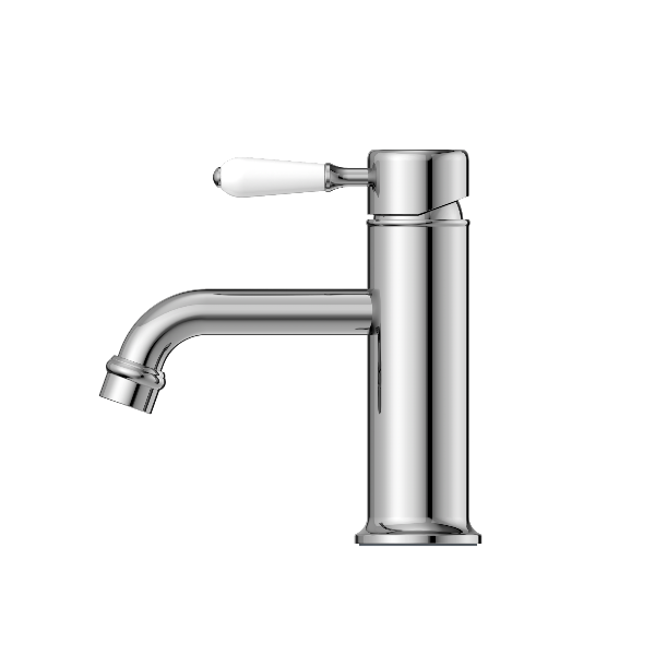 Nero York Straight Basin Mixer With  Porcelain Lever  NR692101b01CH