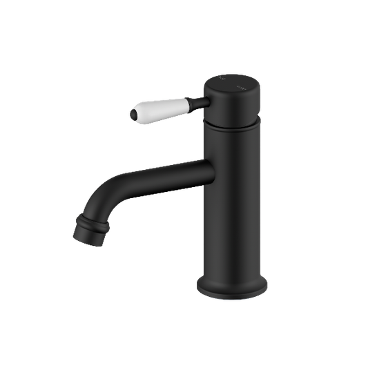 Nero York Straight Basin Mixer With  Porcelain Lever  NR692101b01MB