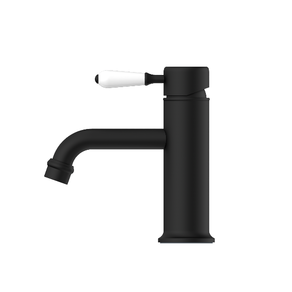 Nero York Straight Basin Mixer With  Porcelain Lever  NR692101b01MB