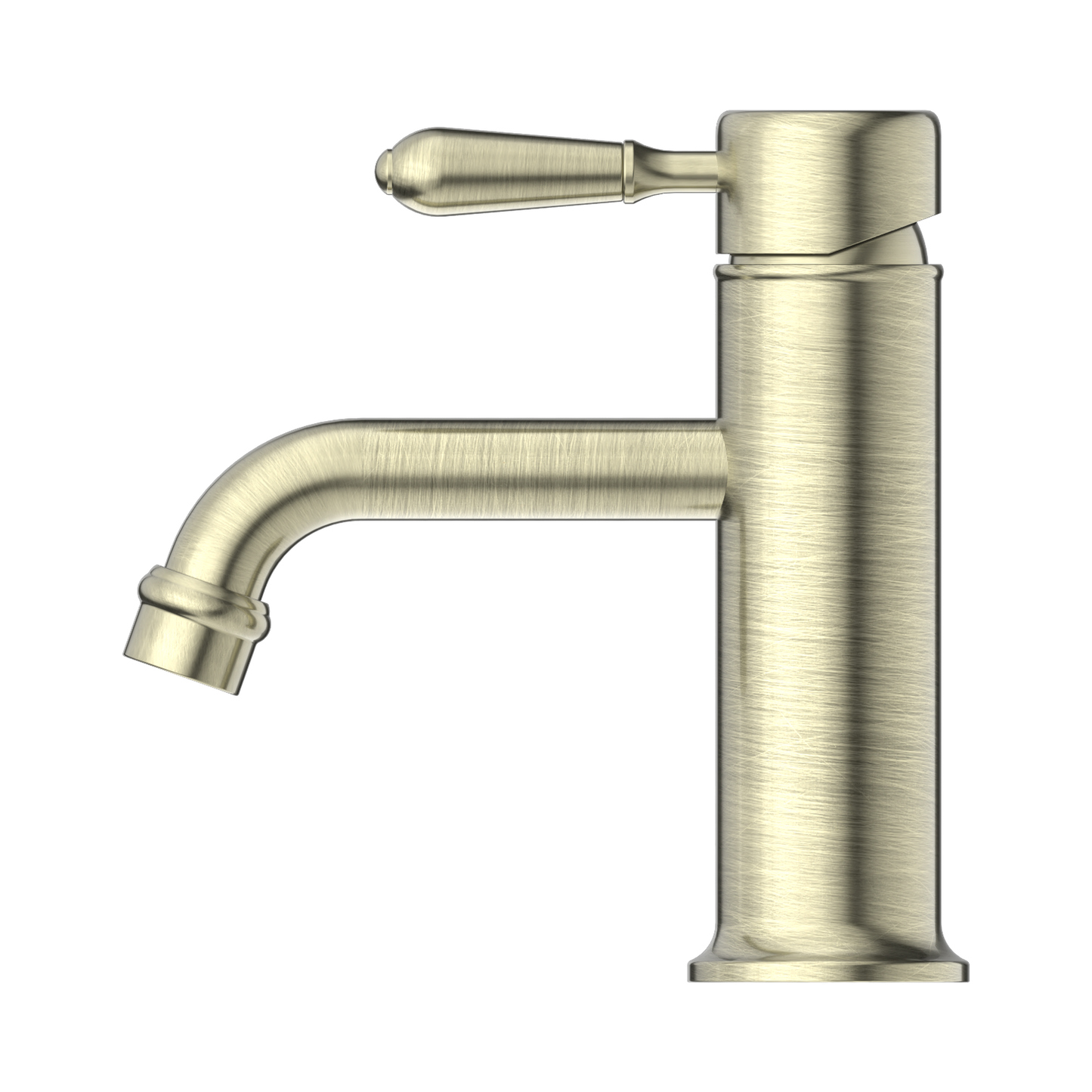 York Straight Basin Mixer With Metal Lever Aged Brass