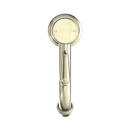 York Straight Basin Mixer With Metal Lever Aged Brass